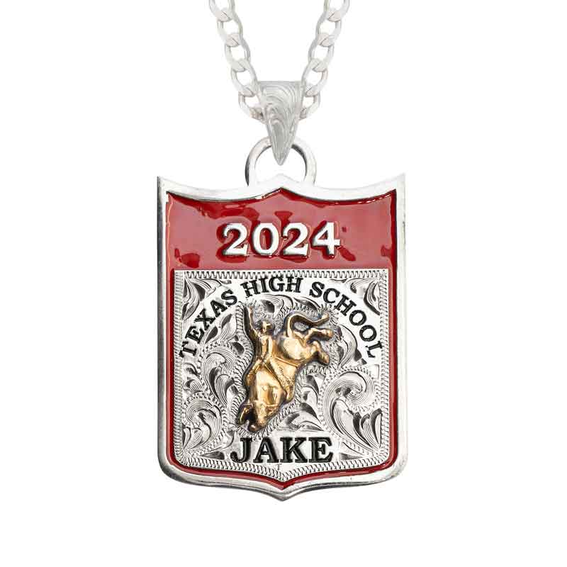 RODEO BADGE GRADUATION NECKLACE